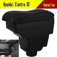 for hyundai elantra xd armrest box center console central store content storage box with cup holder usb interface