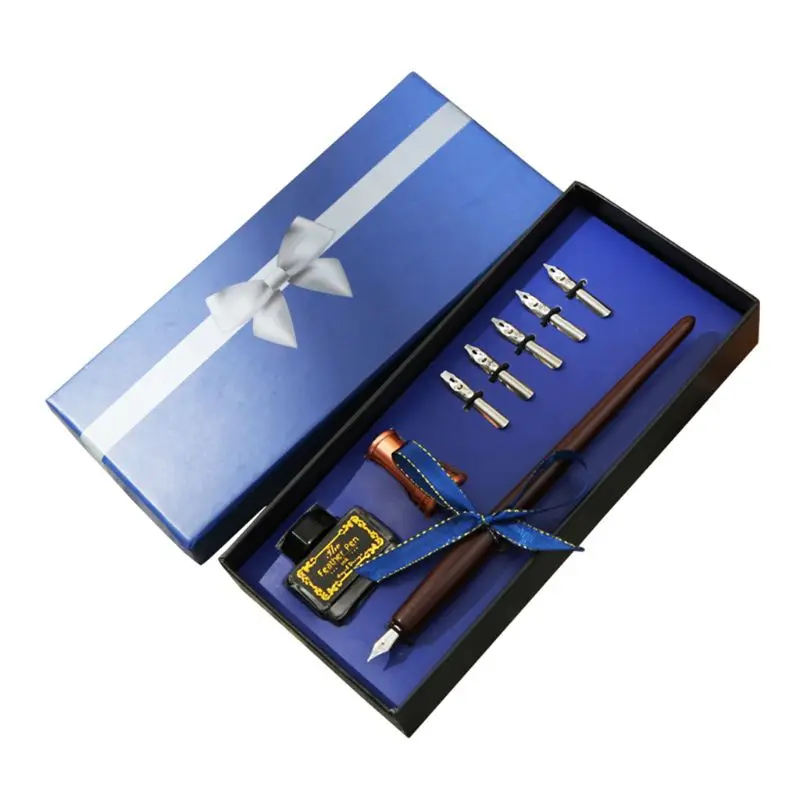 Деревянная английская каллиграфия Dip Ручка авторучка держатель с чернилами