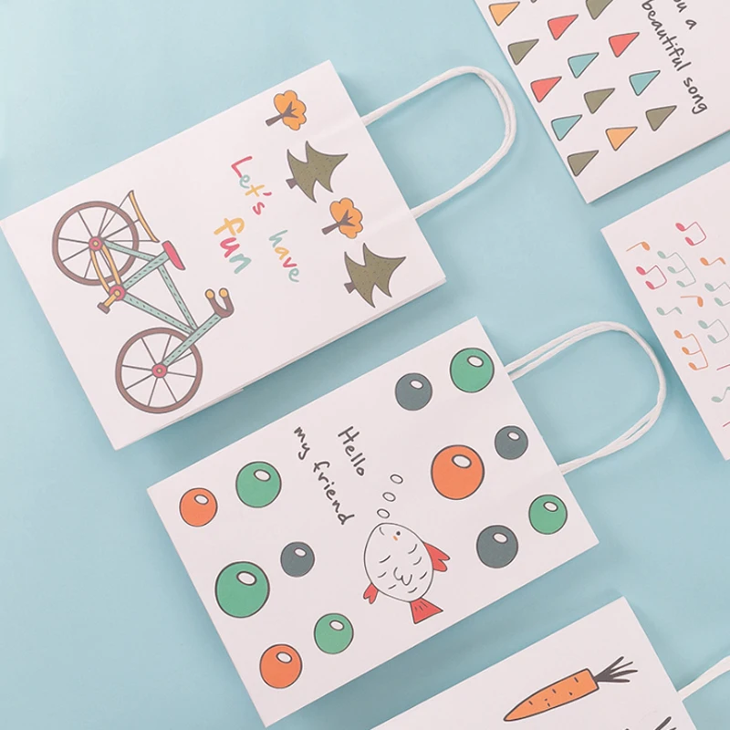 10 шт./лот мультяшный Детский Стиль пакет из крафт-бумаги с животными праздничные