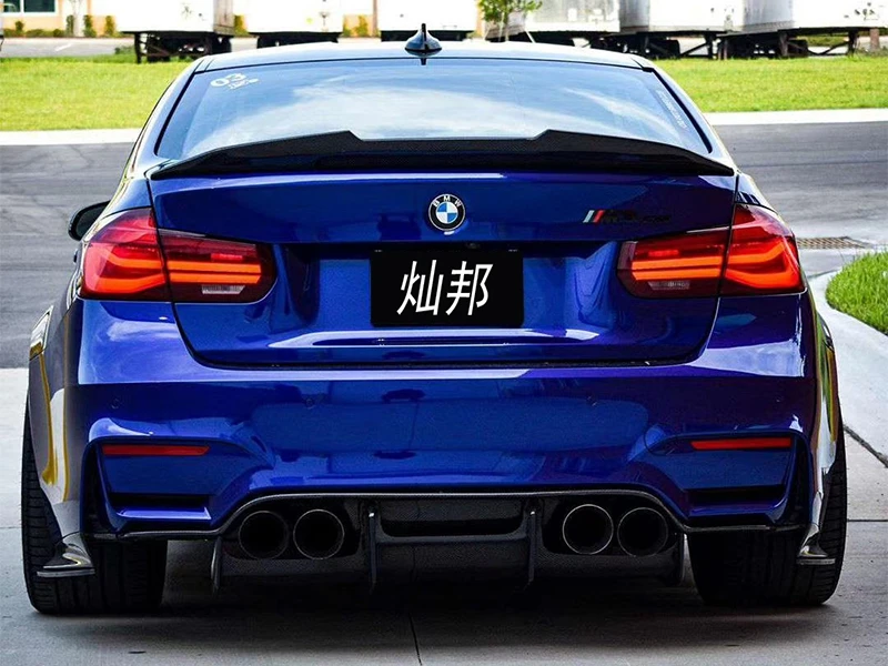 

For BMW F30 F35 M3 F80 F82 M3 M4 2017-2020 Carbon Fiber Rear Roof Spoiler Wing Trunk Lip Boot Cover Car Styling
