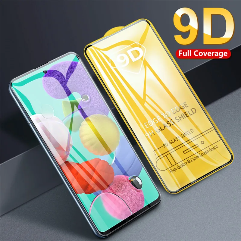 Изогнутое закаленное стекло 9D для Samsung Galaxy A51 A71 A70 A50 S A30S A70S A50S полная защита экрана