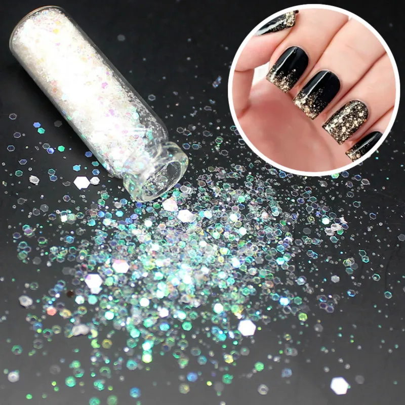 Модный прозрачный ультратонкий лак для ногтей сделай сам с пайетками белый