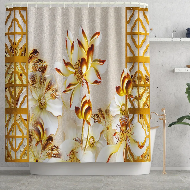 floral bathroom carpet bath mat with shower curtain set flannel toilet seat cover mat water absorbing bath carpet bathroom rugs free global shipping