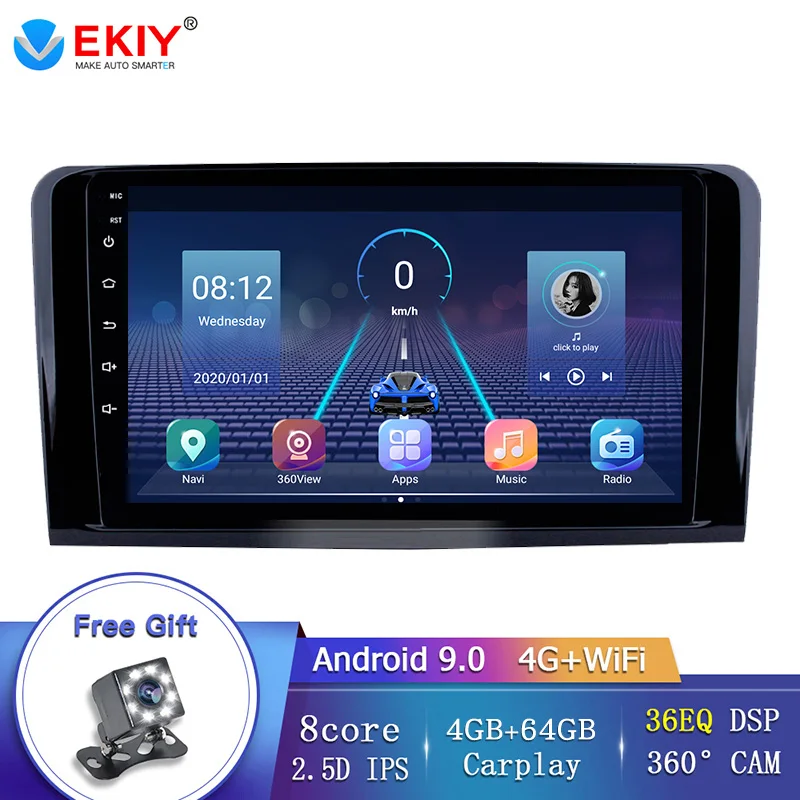EKIY 8 ядерный автомобильный Android 9 0 Авторадио мультимедийный плеер для Mercedes Benz ML W164