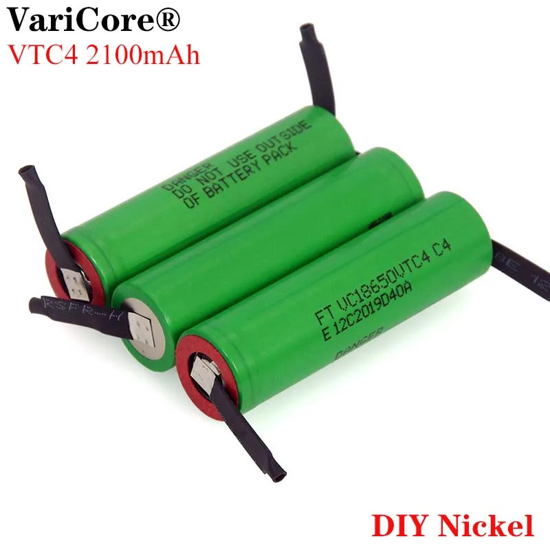 VariCore 100% оригинальный 3 6 V 18650 VTC4 2100mAh Высокий слив 30A перезаряжаемая батарея VC18650VTC4 +