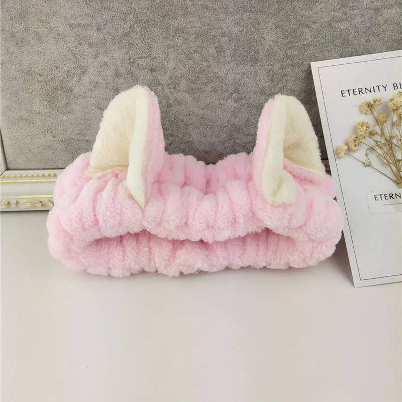 

Japanese Simple Cute Plush Cat Ears Headband Headwear Fashion Sweet Girl Women Wash Face Makeup Mask Hair Accessories