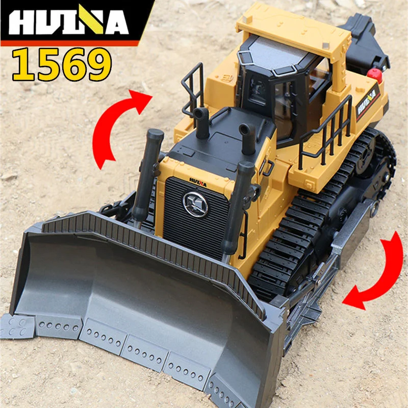 Бульдозер HUINA 1569 1:16 8CH RC грузовик с дистанционным управлением хобби инженерный