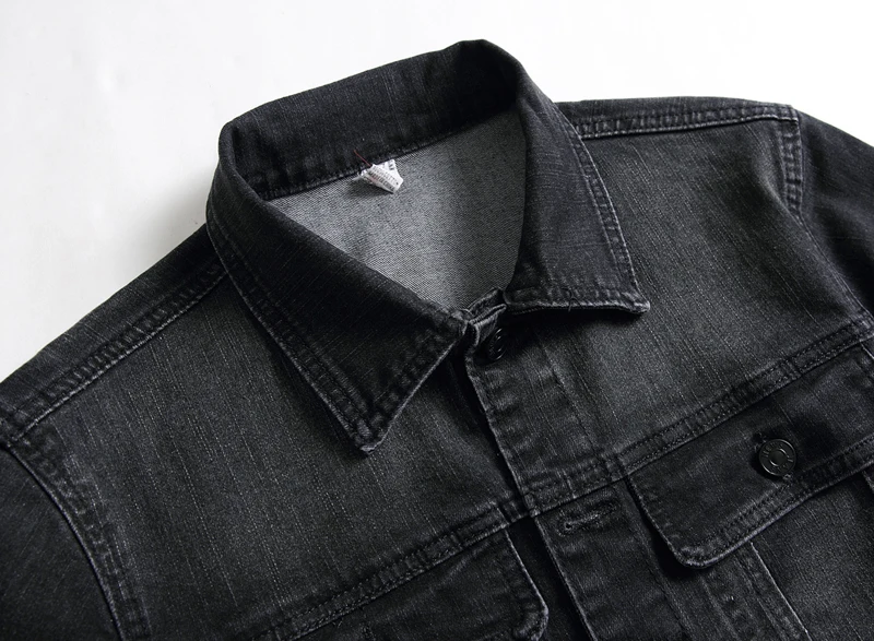 

2021 New Spring Dark Blue Denim Cotton Slim Denim Coats Casual Jean Jacket Men