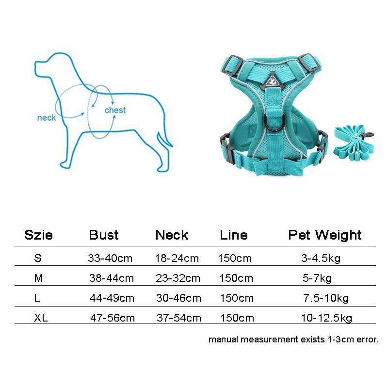 Шлейка-жилет для кошек регулируемый Светоотражающий поводок милый прогулок