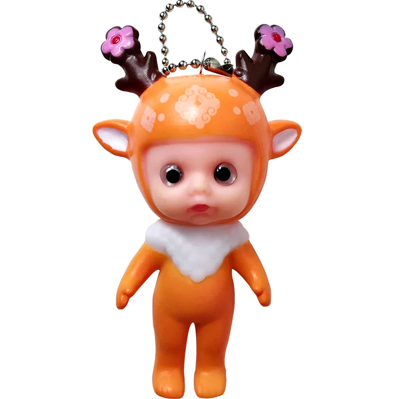 

Cartoon Cute Sleeping Cute Baby Doll Keychains Sleeping Cute Baby Deer Key Chains Trend Young Girl Lovers Bag Key Rings Pendant