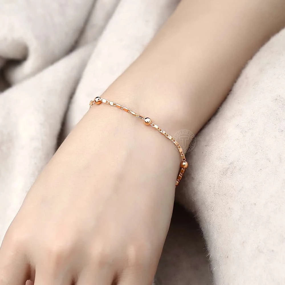 Marina Stick бисерные цепи браслеты для женщин и девушек 585 розовое золото заполненный