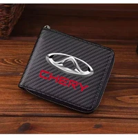 men car carbon fiber genuine leather wallet id card holder purse for chery tiggo 8 3 4 5 7 pro t11 5x amulet qq iq fulwin arrizo