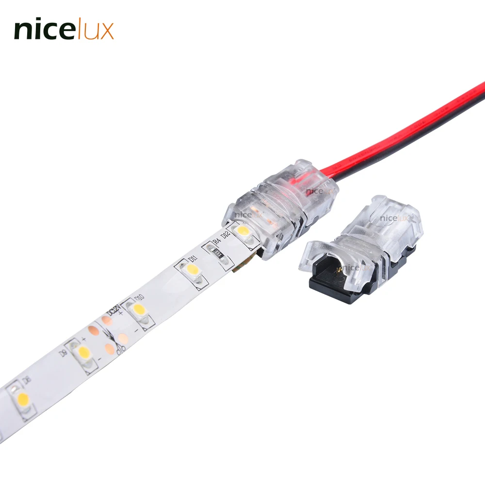 10 шт. 2 Pin Светодиодная лента к проводу коннектор для 8 мм SMD 3528 3014