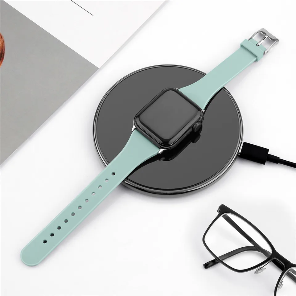 Essidi браслет из мягкой резины ремешок для Apple Watch серии 1 2 3 4 5 Смарт 38 мм 40 42 44 часов