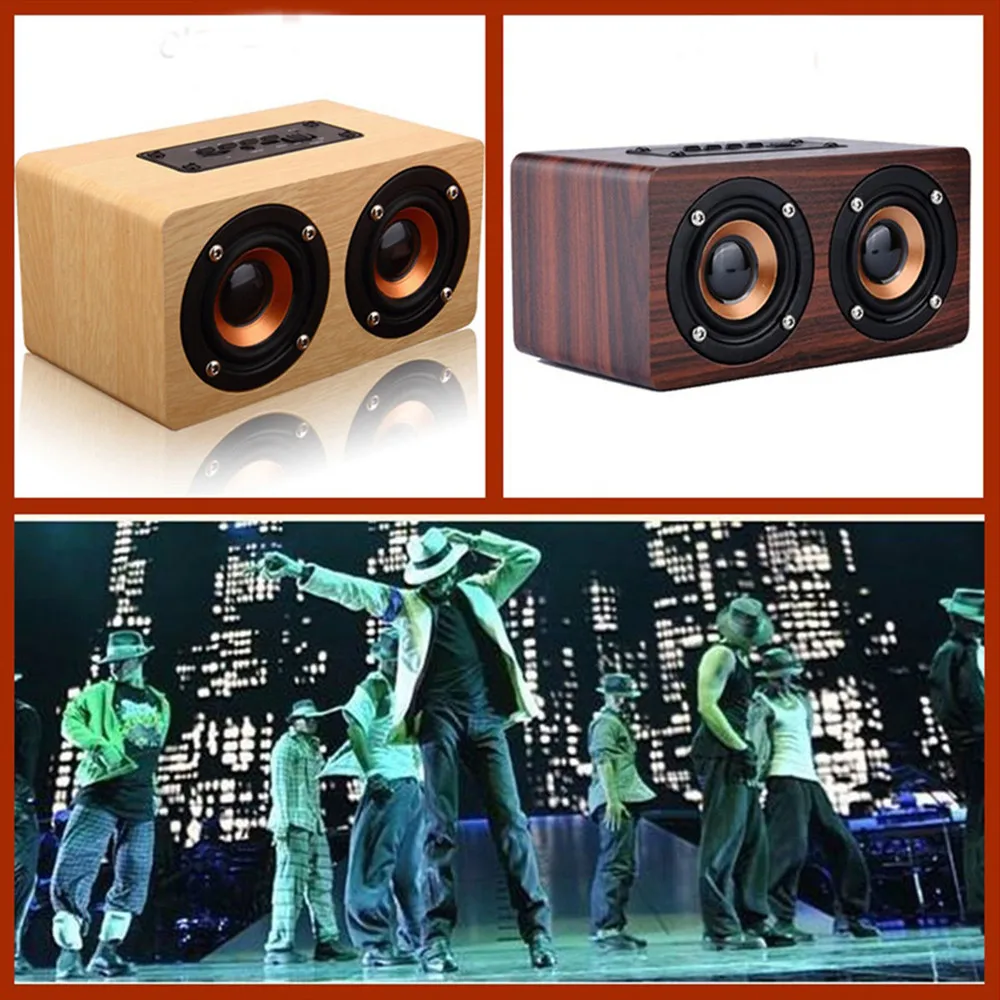 10 Вт Выход ретро дерево беспроводной Bluetooth динамик мини 3D двойной громкий s USB 6.2610.7