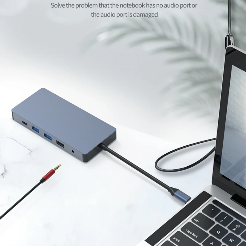 

Blueendless USB C Hub, Type C Adapter with Ethernet,HDMI,VGA,SD/TF Card Reader,Mic/Audio,for Type C Laptops