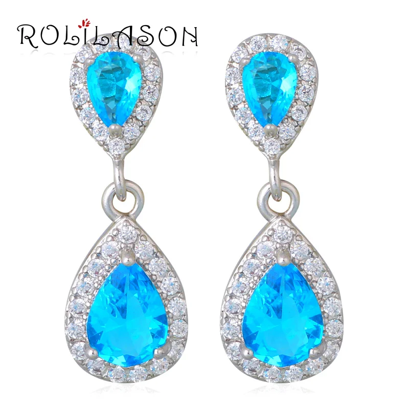 Серьги-гвоздики JE1074 с серебряным наполнителем в форме капли воды | Украшения и