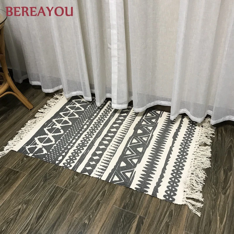 Скандинавские коврики для детской спальни напольный коврик с кисточкой кухонный