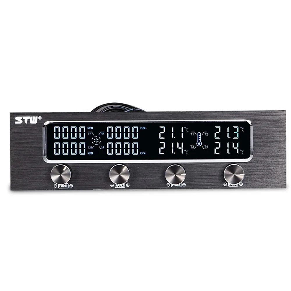 

STW-6041 Multi-Function PC CPU 4 Channel Fan Controller Speed Control Adjuster LCD Cooling Front Panel