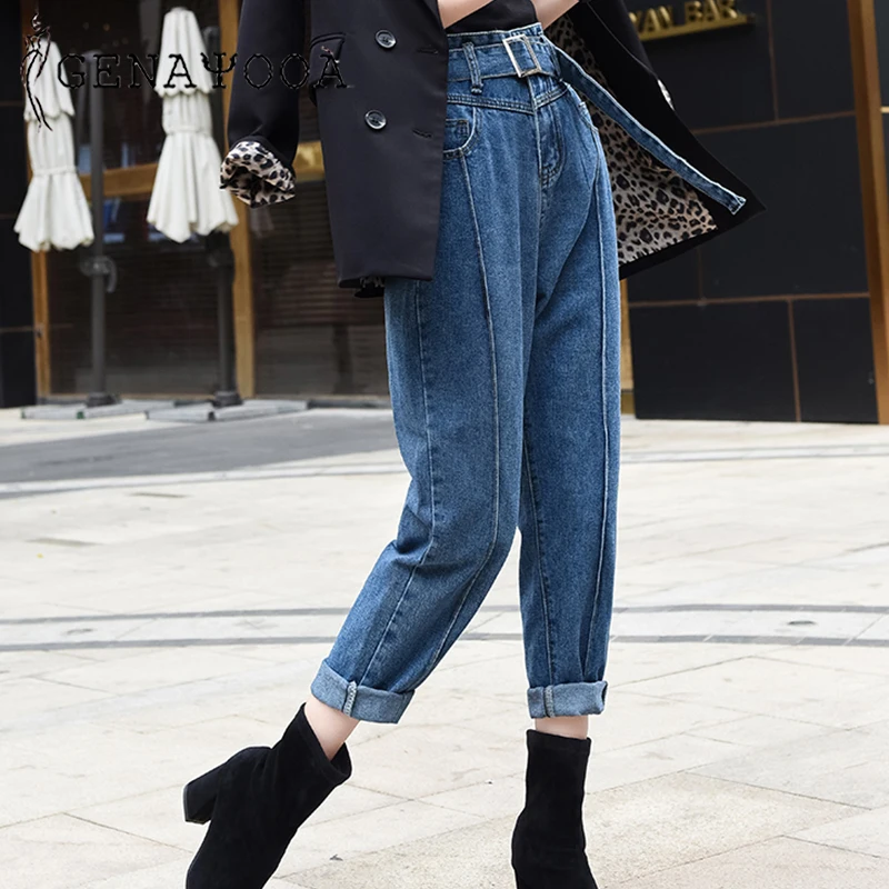 Женские винтажные джинсы genayoa повседневные с высокой талией уличные для женщин в
