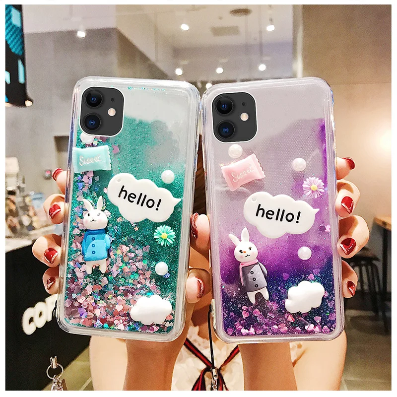 3D милый Hello кролик с изображениями искрящихся влажным блеском чехол для Huawei Честь