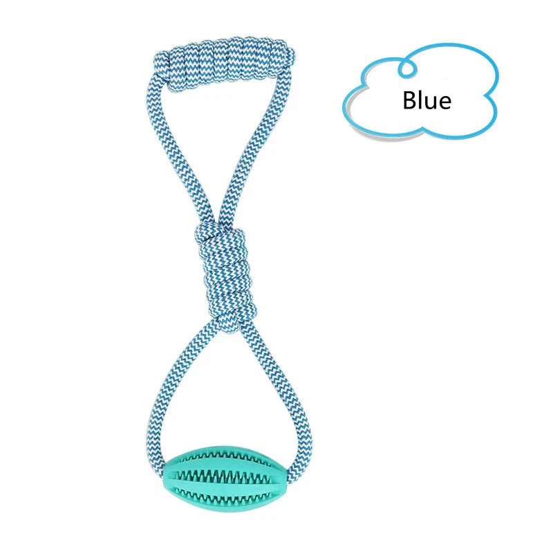 

Pet Dog Toys Dogs Chew Toy Teeth Clean Outdoor Traning Fun Playing Toy Cotton Rope Bite Rubber Ball Toy Pet Supplies