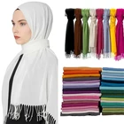70*200 см летний женский хиджаб, шарф, тонкие шали, палантины, Женский однотонный хиджаб, длинные кашемировые шарфы из пашмины, головные шарфы