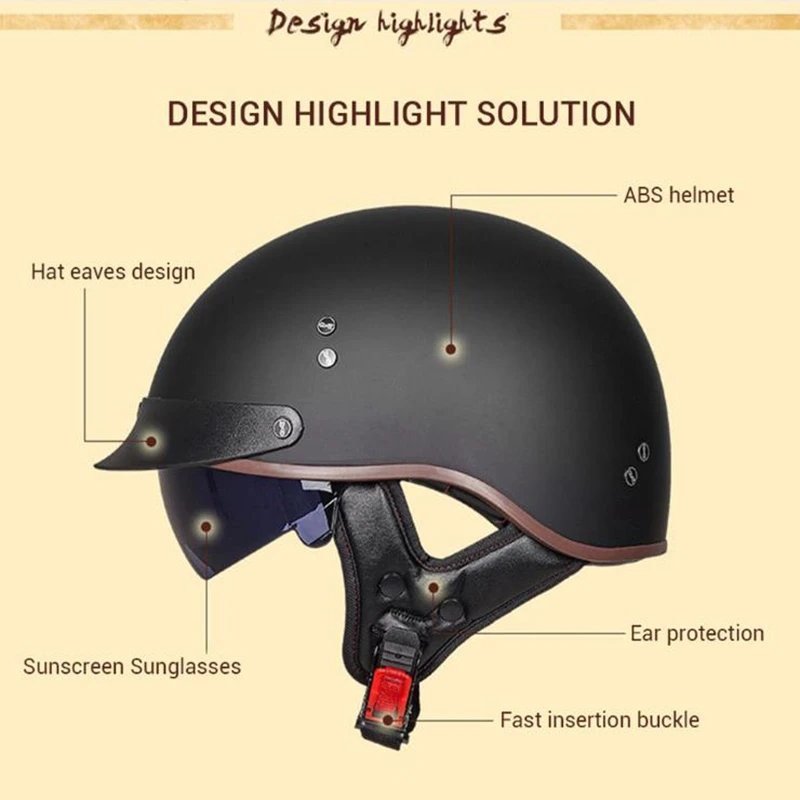 Мотоциклетный шлем для Harley Bobber Scooter полулицевой солнцезащитный козырек Чоппер