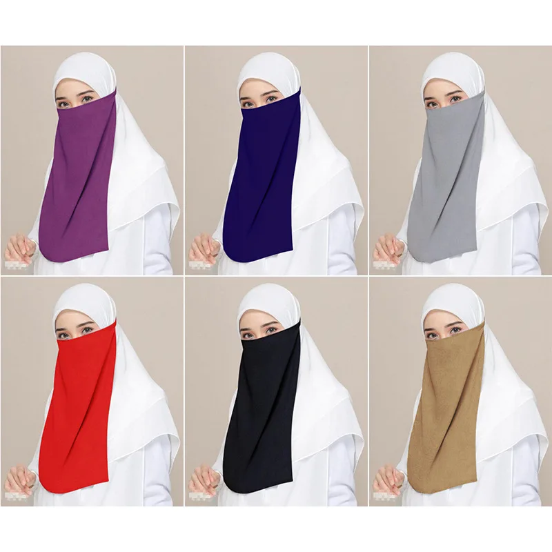 H213a Высококачественная мусульманская Фата Niqab Однослойная мериловая ткань для