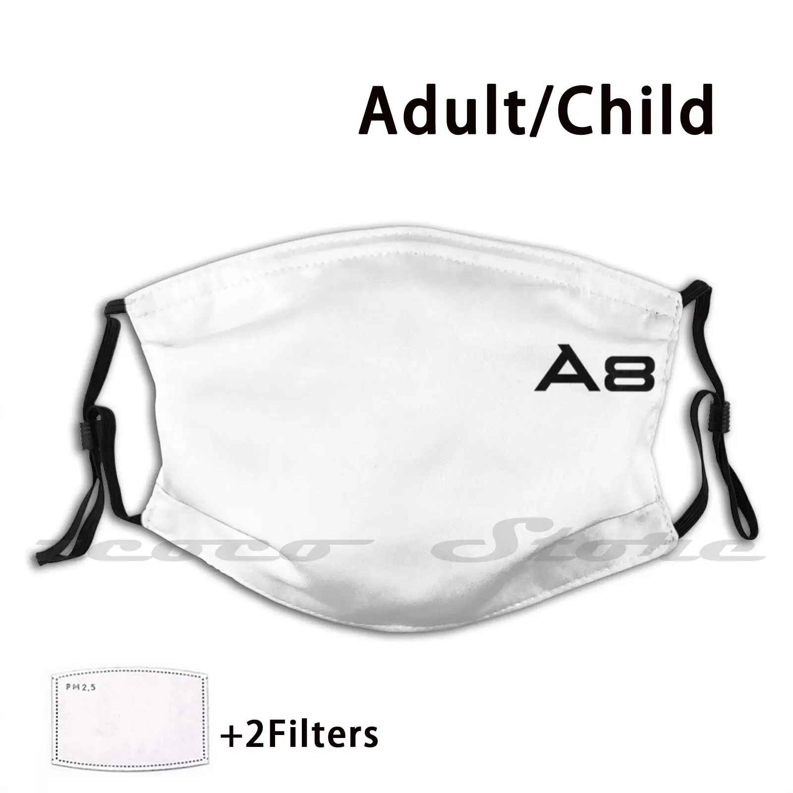 Маска значок A8 многоразовая моющаяся с фильтром для печати 8 S8 Rs8|Мужские