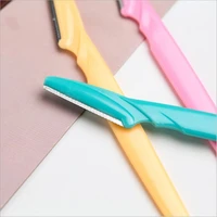 1pc at random color eyebrow trimmer safe shaving razors blade women face care hair removal tool makeup shaver knife x0003