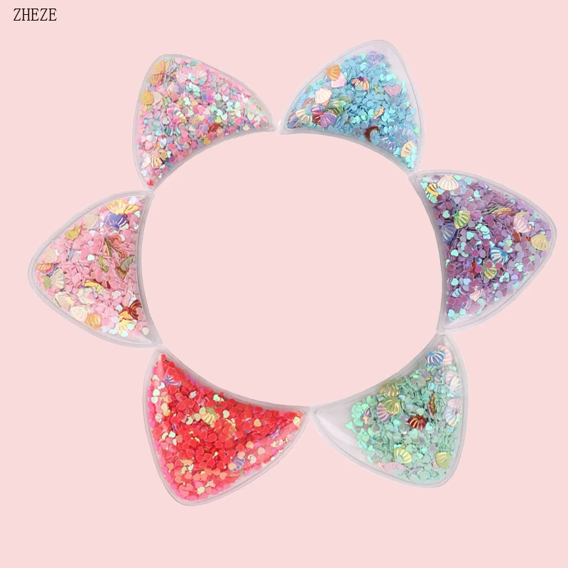 6 пар блестящие прозрачные блестки с кошачьими ушками |