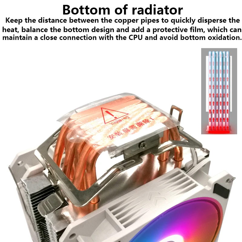 

DH260 ARGB CPU Cooling Fan 6 Heatpipes 120mm Fans 4Pin PWM 5V 3Pin Support motherboard sync For b450 x79 x99 LGA1155 2011 AM4