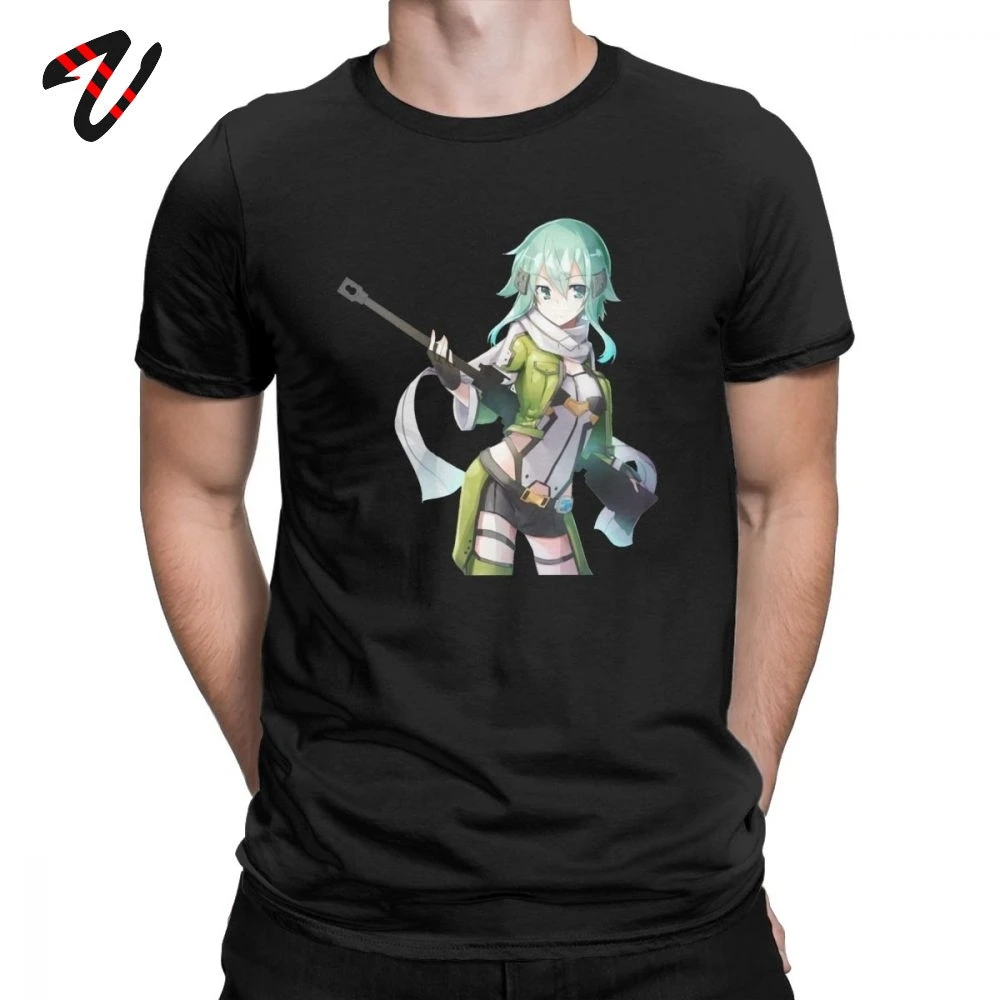 Для мужчин аниме Sword Art Online футболка Арка призрачная пуля (ggo) СаО Синон Японии