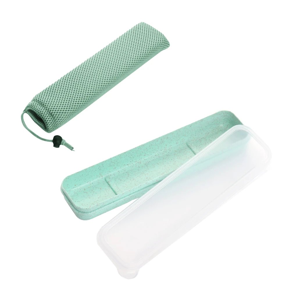 Многоразовая портативная Пшеничная солома с сумкой для хранения практичная