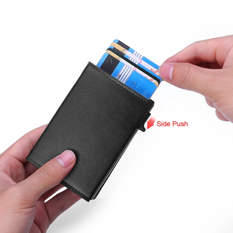 DIENQI Rfid держатель для карт мужской кошелек сумка денег черный короткий 2021 на