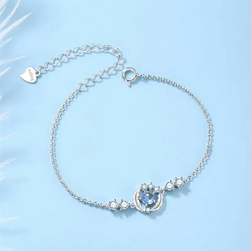 

Женский браслет из серебра 925 пробы, яркий браслет для женщин и девушек, модные аксессуары для вечеринок и свадеб, sl099