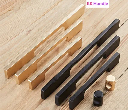 Черная матовая дверная ручка из алюминиевого сплава для шкафа внешняя деталь