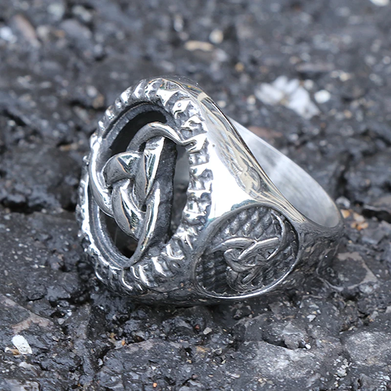 Уникальный дизайн с выбитым принтом Viking Valknut кольца Для мужчин мальчиков 316L