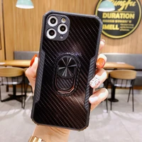 carbon fiber shockproof ring stand funda tpu cover for iphone 11 pro 11pro max protective case shell coque