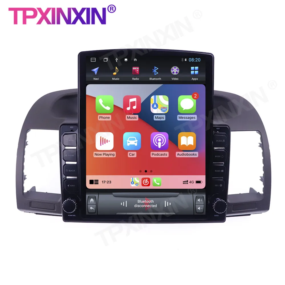 저렴한 테슬라 스타일 안드로이드 2001 GPS 자동차 멀티미디어 플레이어 헤드 유닛 오디오 라디오 네비게이션 무선 카플레이, 도요타 캠리 5 2006-10.0 용