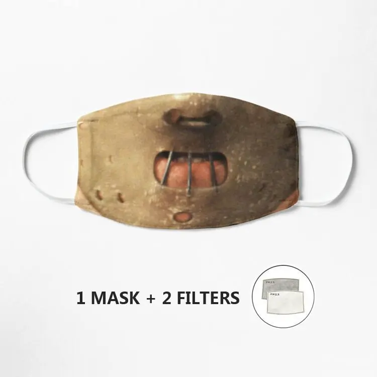 

Маска Hannibal Lecter V2 с фильтрами, защита от ветра, холода, с ушной петлей, защитный респиратор для взрослых