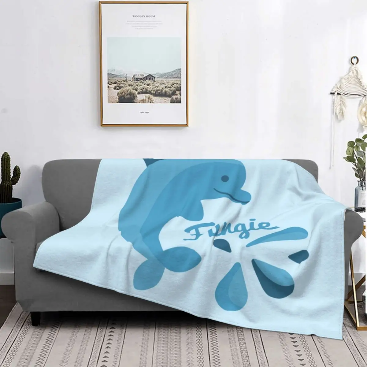 

Fungie-mantas de delfín Dingle, decoración textil de franela, Animal del océano, manta súper cálida para cama, sofá, ropa de cam