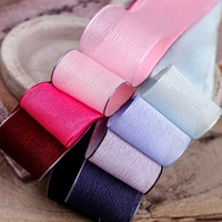10yards 2538mm color edge wrinkle bright hazy gauze organza ribbons hair accessories diy crafts gift package clothing material