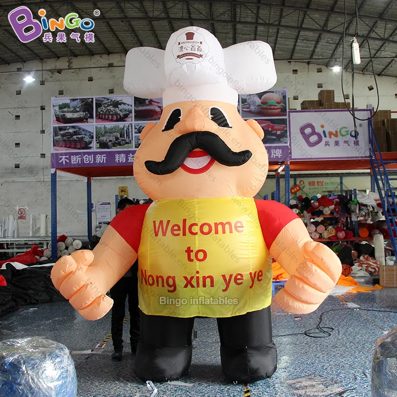 

Custom Made Inflatable Chef Giant Advertising Cook Cartoon Character for Restaurant Decoration