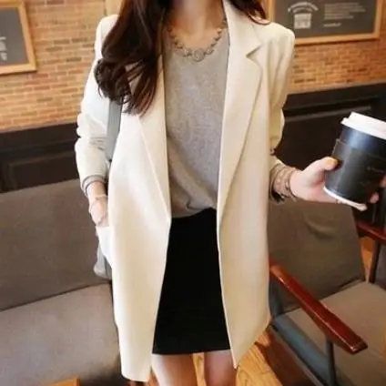 Маленький костюм женский в длинном тонком все-матч чистого весеннего пальто