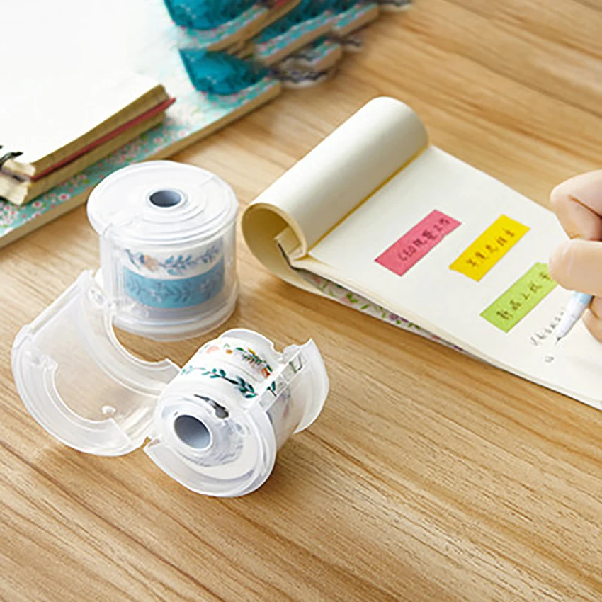 1 шт. Портативный Пластик прозрачная настольная лента Washi коробка для хранения