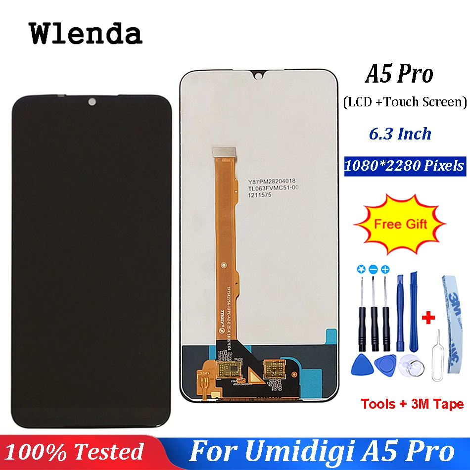 ЖК дисплей для UMI Umidigi A5 Pro сенсорный экран полный дигитайзер запасная часть 6 3