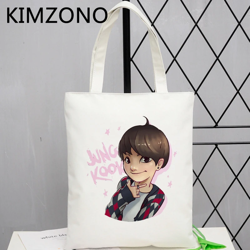 

Сумка-шоппер для мальчиков Bangtan сумка для покупок, Джутовая сумка из переработанной ткани, эко-сумка