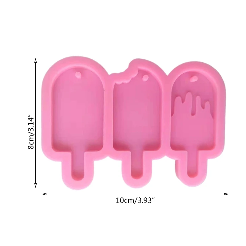 

Handmade Three Ice Cream Keychain Casting Silicone Mould DIY Crafts Making Tool Key Chain Epoxy Resin Mold